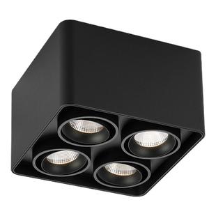 初识照明 明装射灯四头方形全光谱斗胆灯极简客厅卧室吸顶无主灯