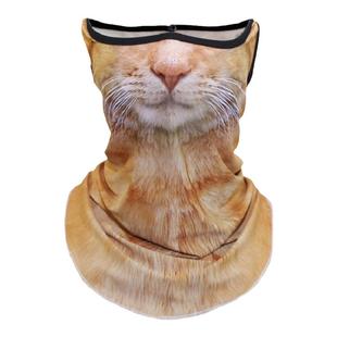 挂耳防晒防紫外线防风骑行骑士面罩动物半脸橙猫面巾小猫咪三原色