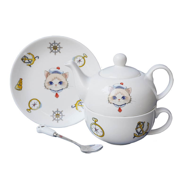 【TaDah突然間】萌貓茶壺一人壺下午茶原創(chuàng)喵星人貓爪杯布偶英短