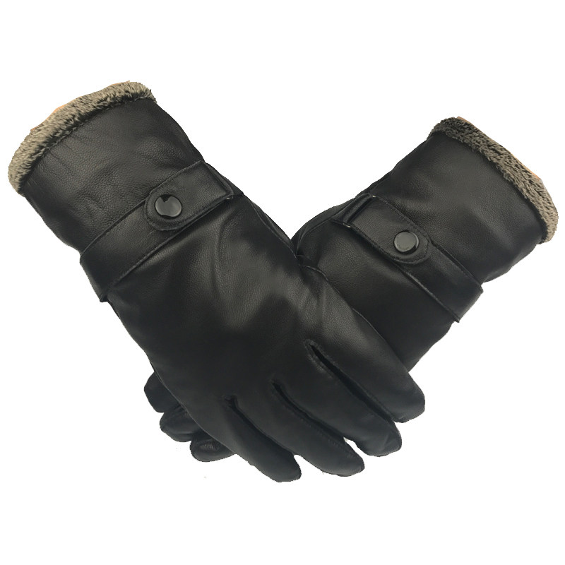 真皮手套男士绵羊皮冬季保暖加绒加厚骑行摩托车黑色加长款休闲男