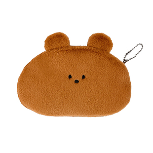 可爱小熊毛绒笔袋卡通小猫咪学生大容量动物系列文具收纳袋铅笔袋