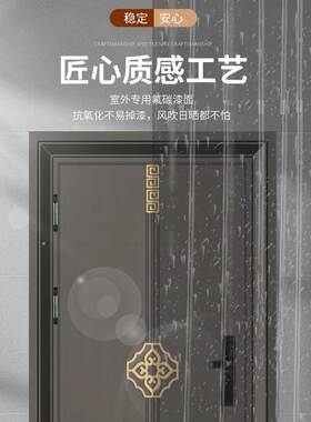 现代简约不锈钢韩式门智能锁进户防盗门平开式进户门家装静音大门