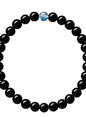 【转运】天然黑曜石水晶手串