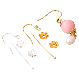 【送手工钳】s925银耳环diy材料包手工高端珍珠耳钉耳坠耳钩配件