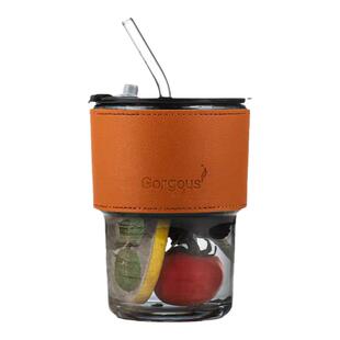 玻璃杯水杯牛奶吸管杯子喝咖啡专用带盖不带把无把轻奢高档无手柄