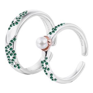 BENSHENG纯银睡莲结婚情侣款对戒