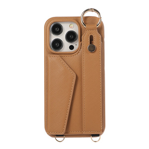 日韩腕带适用iPhone15手机壳卡包一体苹果14promax可背带16plus斜挎挂绳13零钱包pm插卡槽12支架11高级感肩带