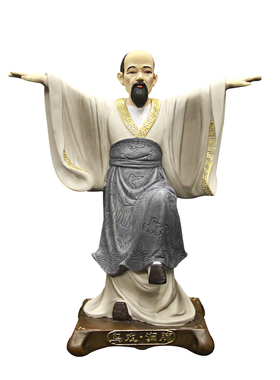 华佗五禽戏中医养生雕塑模型