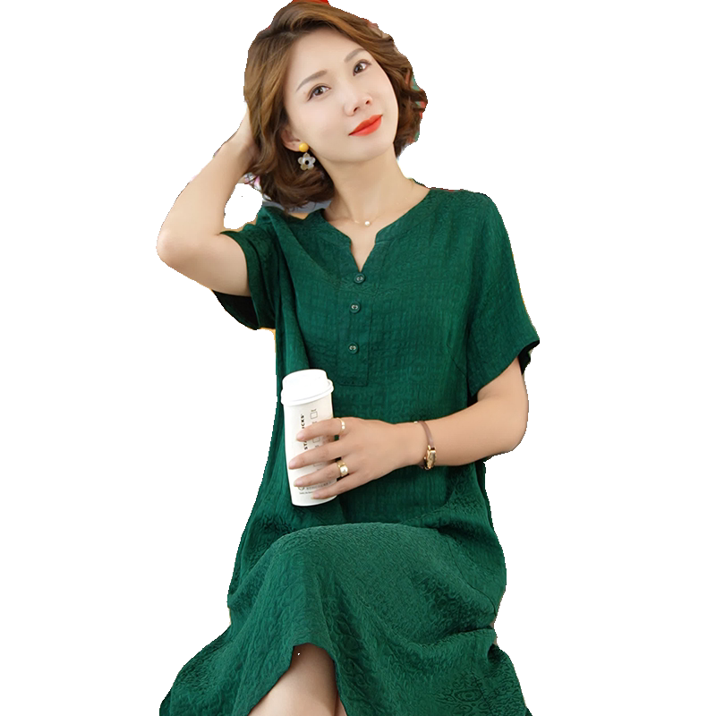 迪芬璐嘉气质复古香云纱连衣裙女