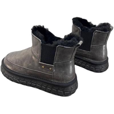 纯羊毛雪地靴2024新款厚底休闲靴