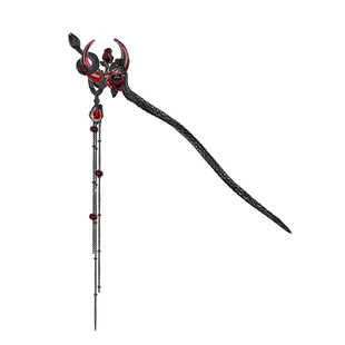 MASW麻秀原创设计灵蛇起舞系列暗黑血月玫瑰发簪蛇年步摇流苏发饰