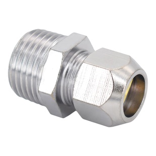 铜镀铬卡套直通直角弯头三通卡套6/8/10/12快速气动终端铜管接头