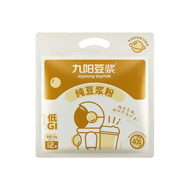 九阳豆浆纯豆浆粉原味无糖添加独立小包装黄豆粉240g【共12条】