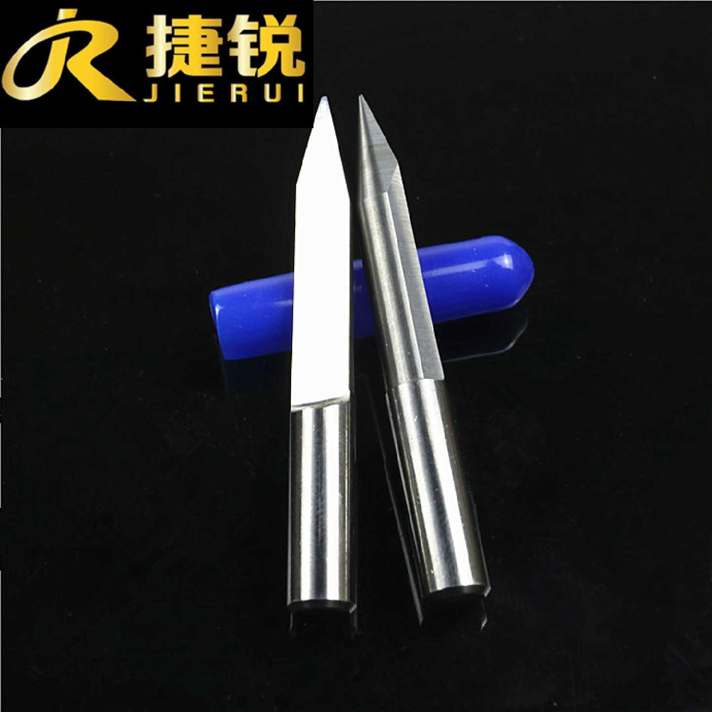 捷锐6mm钨钢平底尖刀钨钢中心尖刀浮雕刀木雕工具数控雕刻机雕刻