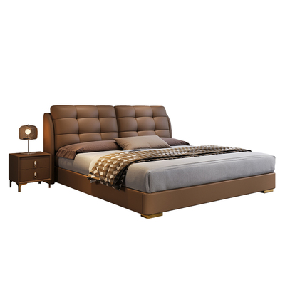 现代简约真皮床1.8米双人床家用主卧大床意式轻奢储物床婚床2米床