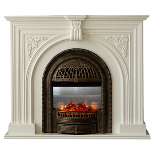 法式复古壁炉柜实木柜仿真火取暖法式嵌入式电子壁炉装饰柜一体