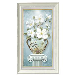 L欧式玄关竖版装饰画现代简约门厅入户墙后面背景挂画走廊过道壁