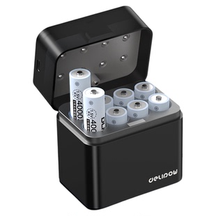 德力普5号充电锂电池1.5V可充电恒压快充七号大容量4000mwh指纹锁话筒游戏手柄相机可用五号锂电池套装充电仓