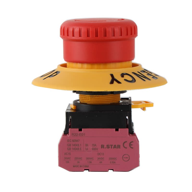 蘑菇头急停按钮22mm开关24V220V