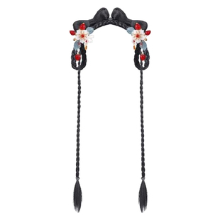 儿童明制汉服古装假发包一体式发箍发饰古风女童造型发包发髻头饰