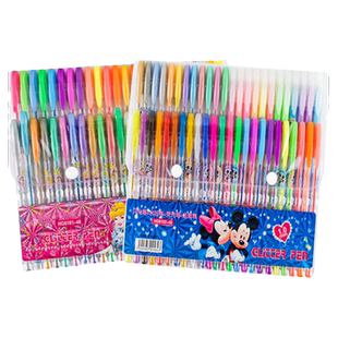 儿童闪光啫喱笔荧光笔彩色粉彩笔黑卡DIY卡通珠光色36色笔学生用36色彩色笔儿童亮晶晶闪光笔卡通涂鸦笔批发