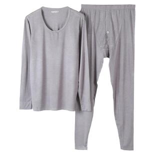 新一步保暖套装内衣男22210超薄发热纤维小鹅羽绒蚕丝秋衣裤22211