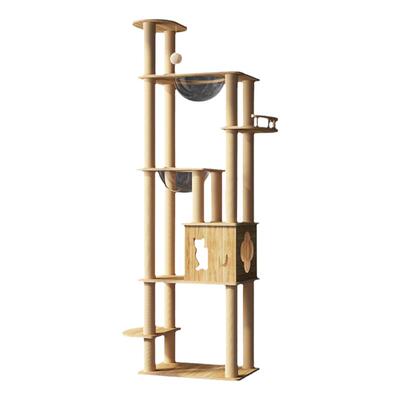猫爬架猫窝猫树一体猫抓板通天柱实木跳台太空舱猫窝猫咪用品大全