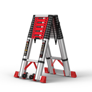 乐翼家用多功能便携升降楼梯子碳钢加厚工程折叠梯登高人字伸缩梯