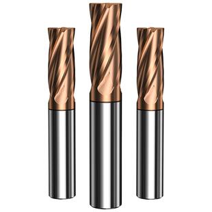美日圆鼻铣刀硬质合金四刃加长CNC数控刀具60°牛鼻平底键槽R角刀