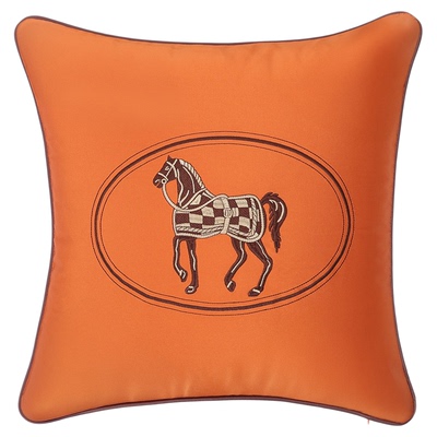 杉亿名品沙发抱枕丝感刺绣轻奢