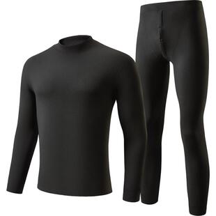 雅鹿男士保暖内衣加绒加厚中老年人秋衣秋裤套装发热防寒打底冬季