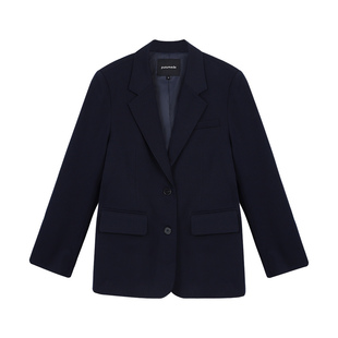 pusumede 塞纳晚风 高级感黑色西装外套女气质宽松休闲通勤西服