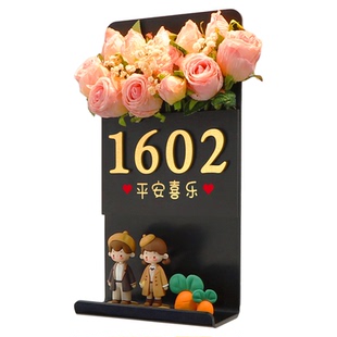 入户门牌号高级感轻奢创意号码牌家用竖版磁吸式感应灯乔迁新居专属定制新家门口欢迎回家过道玄关高颜值摆件