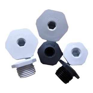 环保塑料内六角形塞头防水堵头外丝M型12 NPT3/8 PA尼龙闷盖螺纹