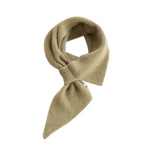 懒人交叉针织斜三角小围巾春秋薄款围脖女冬天保暖护颈椎百搭韩版