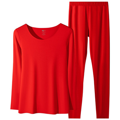 七匹狼女士本命年大红色德绒内衣