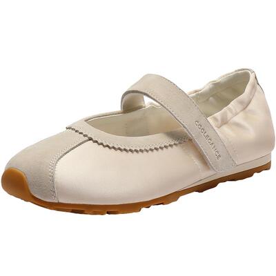 百丽芭蕾风运动银色玛丽珍鞋