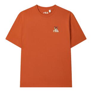 易烊千玺同款FILA斐乐情侣多彩T女夏季新款小狐狸上衣男短袖T恤