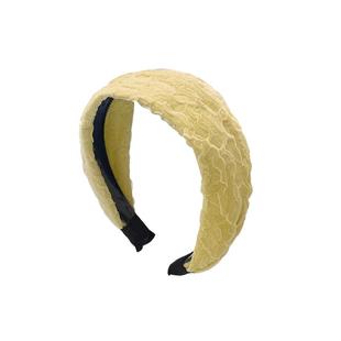 高颅顶宽边黄色发箍女2025新款高级感百搭头箍日常外戴压发卡发饰