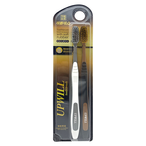 可圈可点Q662软毛牙刷螺旋毛情侣家用护龈成人家庭装牙刷小头