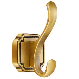 睿高新中式黄铜挂衣钩打孔壁挂式入户门后衣帽钩卧室门上衣服钩