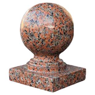 划算大理石球枫叶红石圆球方座花岗岩大门柱球自建房住宅装修