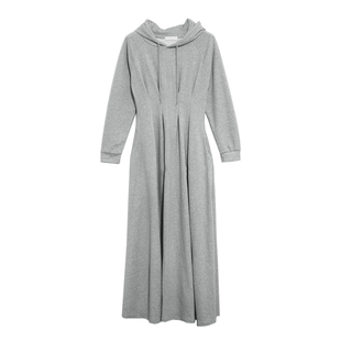 连帽卫衣裙收腰显身材显瘦连衣裙气质大摆裙长款到脚踝高个子休闲