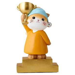 创猫咪奖杯摆件公司年会优秀员工幼儿园学生奖励小礼品定制礼物