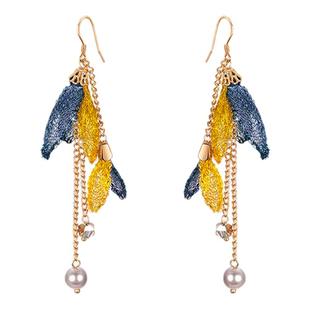 Cercoo/奢蔻高端定制鸢尾花开系列长款流苏耳环耳钉耳饰品高级感