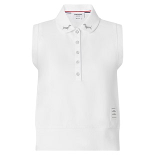 [12期免息]THOM BROWNE 网球拍刺绣无袖 Polo 衫