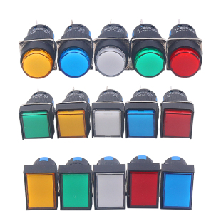 一佳电源启动按钮自复位开关小型LA16-Y-11BN圆形mm带灯自锁220v