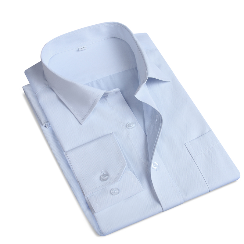 新款建行工作服春夏男长短袖衬衫建设银行行服浅蓝色斜纹工装衬衣