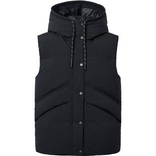 【专柜正品】Hazzys哈吉斯连帽羽绒马甲女秋冬鸭绒外套