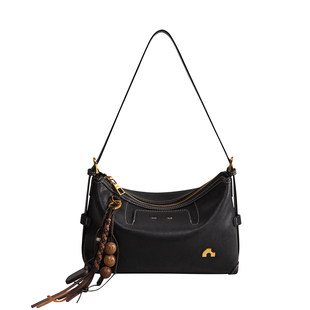 纳兰杜寻迹hobo包植鞣牛皮通勤法棍腋下包饺子包包女2026新款女包